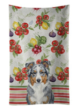 Load image into Gallery viewer, Blue Merle American Shepherd Vegetables Kitchen Towel