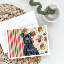 Load image into Gallery viewer, Black American Staffordshire Terrier Vegetables Greeting Cards Pack of 8