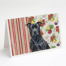 Load image into Gallery viewer, Black American Staffordshire Terrier Vegetables Greeting Cards Pack of 8