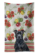 Load image into Gallery viewer, Black American Staffordshire Terrier Vegetables Kitchen Towel