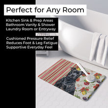 Load image into Gallery viewer, Black American Staffordshire Terrier Vegetables Memory Foam Kitchen Mat