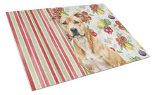 Load image into Gallery viewer, Fawn American Staffordshire Terrier Vegetables Glass Cutting Board