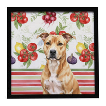 Load image into Gallery viewer, Fawn American Staffordshire Terrier Vegetables Framed Metal Print