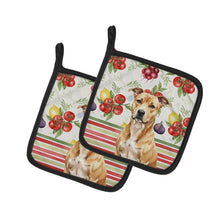 Load image into Gallery viewer, Fawn American Staffordshire Terrier Vegetables Pair of Pot Holders