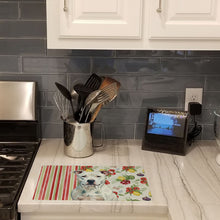 Load image into Gallery viewer, White American Staffordshire Terrier Vegetables Glass Cutting Board
