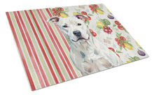 Load image into Gallery viewer, White American Staffordshire Terrier Vegetables Glass Cutting Board