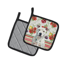 Load image into Gallery viewer, White American Staffordshire Terrier Vegetables Pair of Pot Holders
