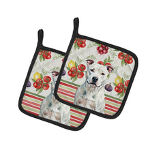 Load image into Gallery viewer, White American Staffordshire Terrier Vegetables Pair of Pot Holders