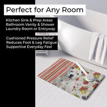 Load image into Gallery viewer, White American Staffordshire Terrier Vegetables Memory Foam Kitchen Mat