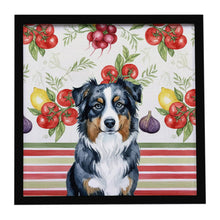 Load image into Gallery viewer, Black Australian Shepherd Vegetables Framed Metal Print