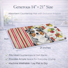 Load image into Gallery viewer, Blue Merle Australian Shepherd Vegetables Dish Drying Mat