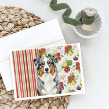 Load image into Gallery viewer, Blue Merle Australian Shepherd Vegetables Greeting Cards Pack of 8