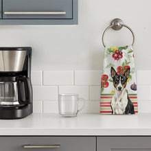 Load image into Gallery viewer, Black and White Basenji Vegetables Kitchen Towel