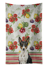 Load image into Gallery viewer, Black and White Basenji Vegetables Kitchen Towel