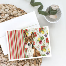 Load image into Gallery viewer, Brindle and White Basenji Vegetables Greeting Cards Pack of 8