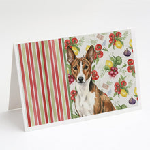 Load image into Gallery viewer, Brindle and White Basenji Vegetables Greeting Cards Pack of 8