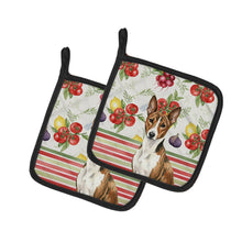Load image into Gallery viewer, Brindle and White Basenji Vegetables Pair of Pot Holders