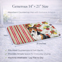 Load image into Gallery viewer, Tricolor and White Basenji Vegetables Dish Drying Mat