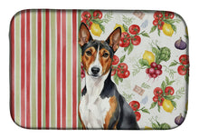 Load image into Gallery viewer, Tricolor and White Basenji Vegetables Dish Drying Mat