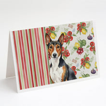 Load image into Gallery viewer, Tricolor and White Basenji Vegetables Greeting Cards Pack of 8