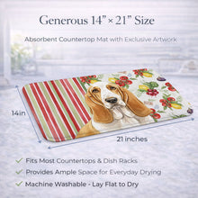 Load image into Gallery viewer, Lemon and White Basset Hound Vegetables Dish Drying Mat