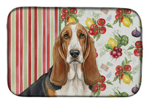 Load image into Gallery viewer, Tricolor and White Basset Hound Vegetables Dish Drying Mat