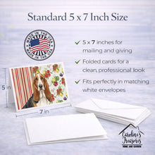 Load image into Gallery viewer, Tricolor and White Basset Hound Vegetables Greeting Cards Pack of 8