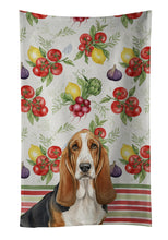 Load image into Gallery viewer, Tricolor and White Basset Hound Vegetables Kitchen Towel