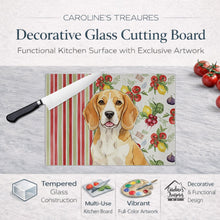Load image into Gallery viewer, Lemon and White Beagle Vegetables Glass Cutting Board