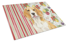 Load image into Gallery viewer, Lemon and White Beagle Vegetables Glass Cutting Board