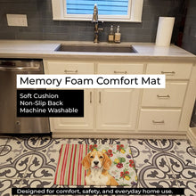 Load image into Gallery viewer, Lemon and White Beagle Vegetables Memory Foam Kitchen Mat