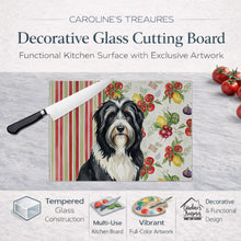 Load image into Gallery viewer, Black Bearded Collie Vegetables Glass Cutting Board
