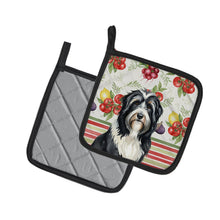 Load image into Gallery viewer, Black Bearded Collie Vegetables Pair of Pot Holders