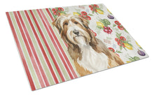 Load image into Gallery viewer, Brown Bearded Collie Vegetables Glass Cutting Board