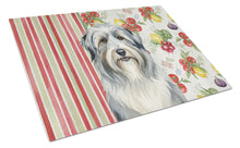 Load image into Gallery viewer, Bearded Collie Vegetables Glass Cutting Board