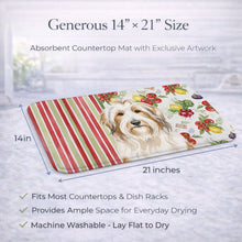 Load image into Gallery viewer, White and Tan Bearded Collie Vegetables Dish Drying Mat
