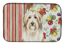 Load image into Gallery viewer, White and Tan Bearded Collie Vegetables Dish Drying Mat