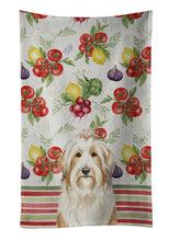 Load image into Gallery viewer, White and Tan Bearded Collie Vegetables Kitchen Towel