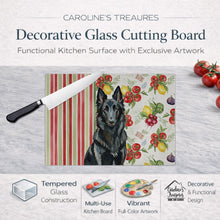 Load image into Gallery viewer, Belgian Sheepdog Groenendael Vegetables Glass Cutting Board
