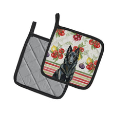 Load image into Gallery viewer, Belgian Sheepdog Groenendael Vegetables Pair of Pot Holders