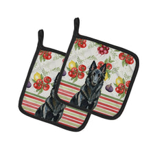 Load image into Gallery viewer, Belgian Sheepdog Groenendael Vegetables Pair of Pot Holders