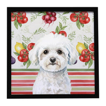 Load image into Gallery viewer, Bichon Frise Vegetables Framed Metal Print
