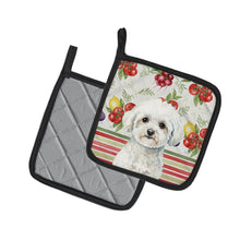 Load image into Gallery viewer, Bichon Frise Vegetables Pair of Pot Holders