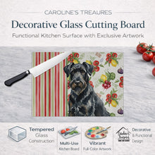 Load image into Gallery viewer, Black Russian Terrier Vegetables Glass Cutting Board