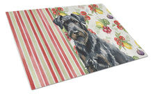 Load image into Gallery viewer, Black Russian Terrier Vegetables Glass Cutting Board