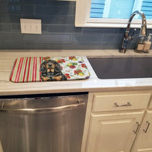 Load image into Gallery viewer, Black and Tan Bloodhound Vegetables Dish Drying Mat