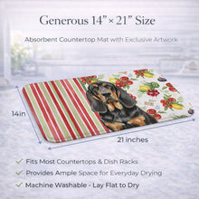 Load image into Gallery viewer, Black and Tan Bloodhound Vegetables Dish Drying Mat