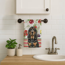 Load image into Gallery viewer, Black and Tan Bloodhound Vegetables Kitchen Towel