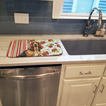 Load image into Gallery viewer, Liver and Tan Bloodhound Vegetables Dish Drying Mat