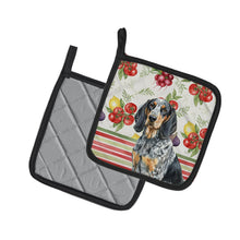 Load image into Gallery viewer, Bluetick Coonhound Vegetables Pair of Pot Holders